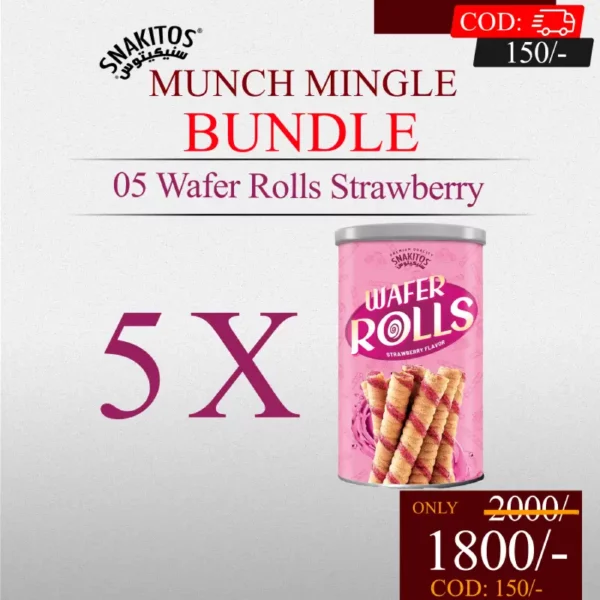Snakitos Munch Mingle Bundle - Strawberry Snakitos Wafer Sticks Rolls