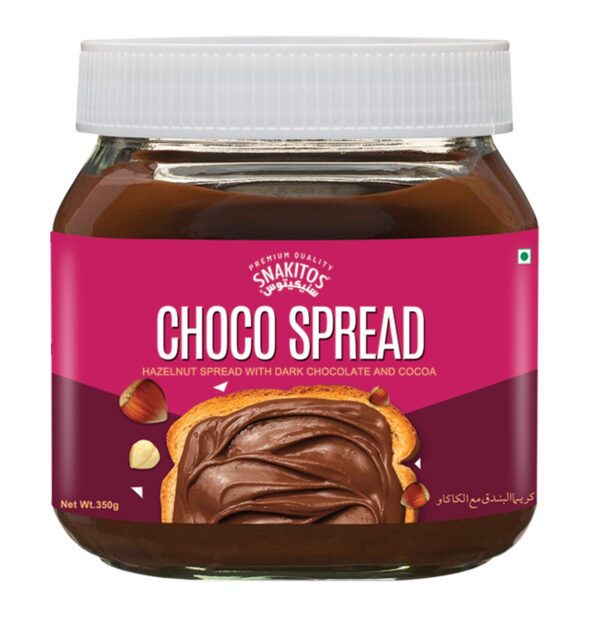 Snakitos Choco Spread hazelnut Dark Chocolate with Cocoa Glass Jar