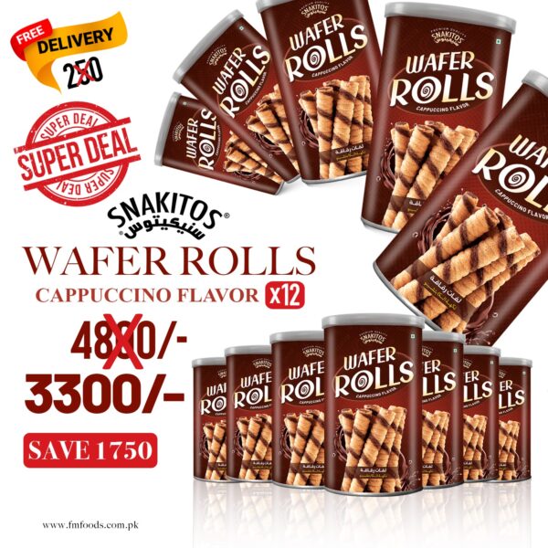Ultimate Value – 12 Cans of Cappuccino Wafer Rolls!