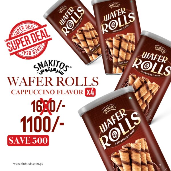 Irresistible Deal – 4 Cans of Cappuccino Wafer Rolls!