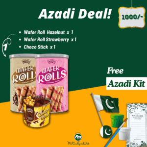Azadi Deal FM Foods combo with 3 snacks and free Azadi Kit