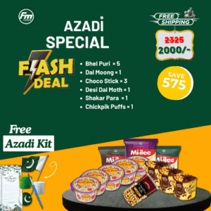 Azadi Special Fresh Deal – 12 Snacks with Free Flag Kit from FM Foods