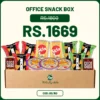 office snack box pack with nachos nimco and chocolate snacks