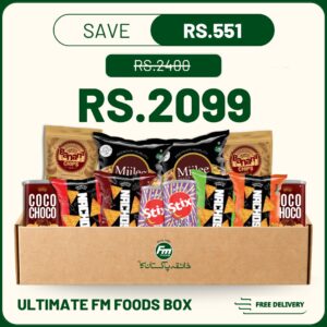 ultimate fm foods snack box with nachos nimco choco coco and banana chips