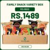 family snack variety box with nimco bhujia nachos and banana chips