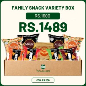 family snack variety box with nimco bhujia nachos and banana chips