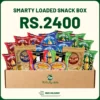 Smarty Loaded Snack Box with nachos, banana chips, bhel puri, and assorted flavored snacks bundle