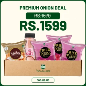 Premium onion deal Pakistan with fried onion pink salt and dahi boondi combo