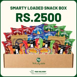 Smarty Loaded Snack Box with nachos, banana chips, bhel puri, and assorted flavored snacks bundle